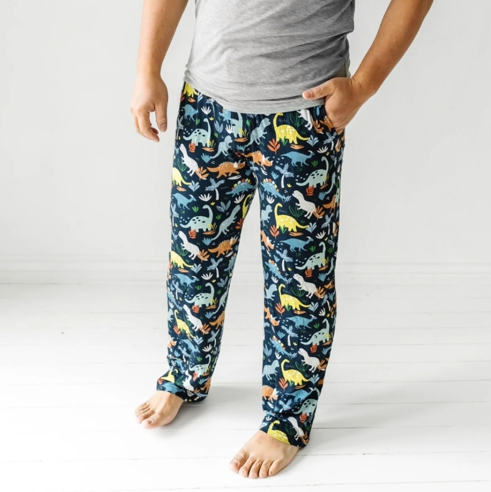 NWT Little Sleepies Jurassic Jungle print men's pajama/lounge pants, sz L - Picture 4 of 4